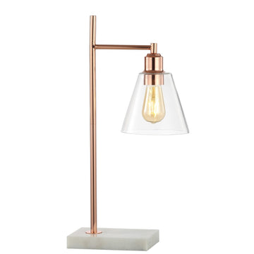 Lorena 22.25" Modern Glam Metal/Marble LED Table Lamp - JONATHAN Y